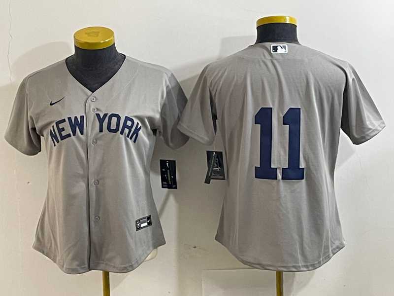 Womens New York Yankees #11 Anthony Volpe 2021 Grey Field of Dreams Cool Base Stitched Jersey->mlb womens jerseys->MLB Jersey